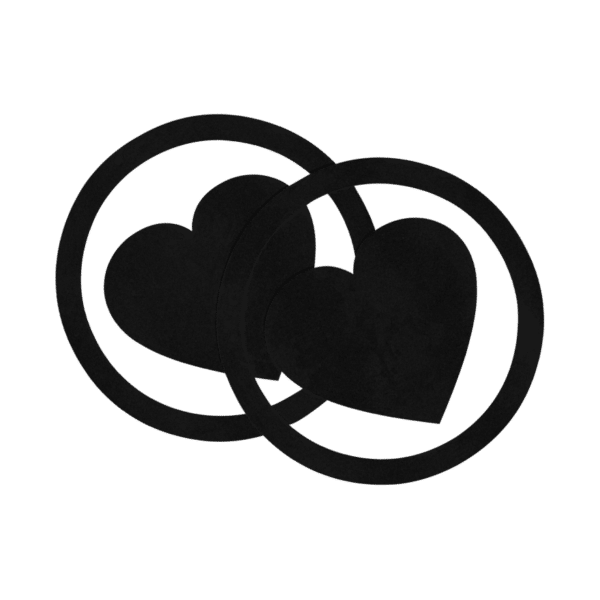 Ouch! Nipple Sticker - Round Hearts schwarz