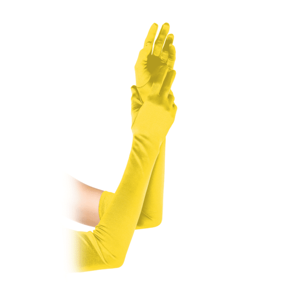 Leg Avenue Lange Satin-Handschuhe gelb